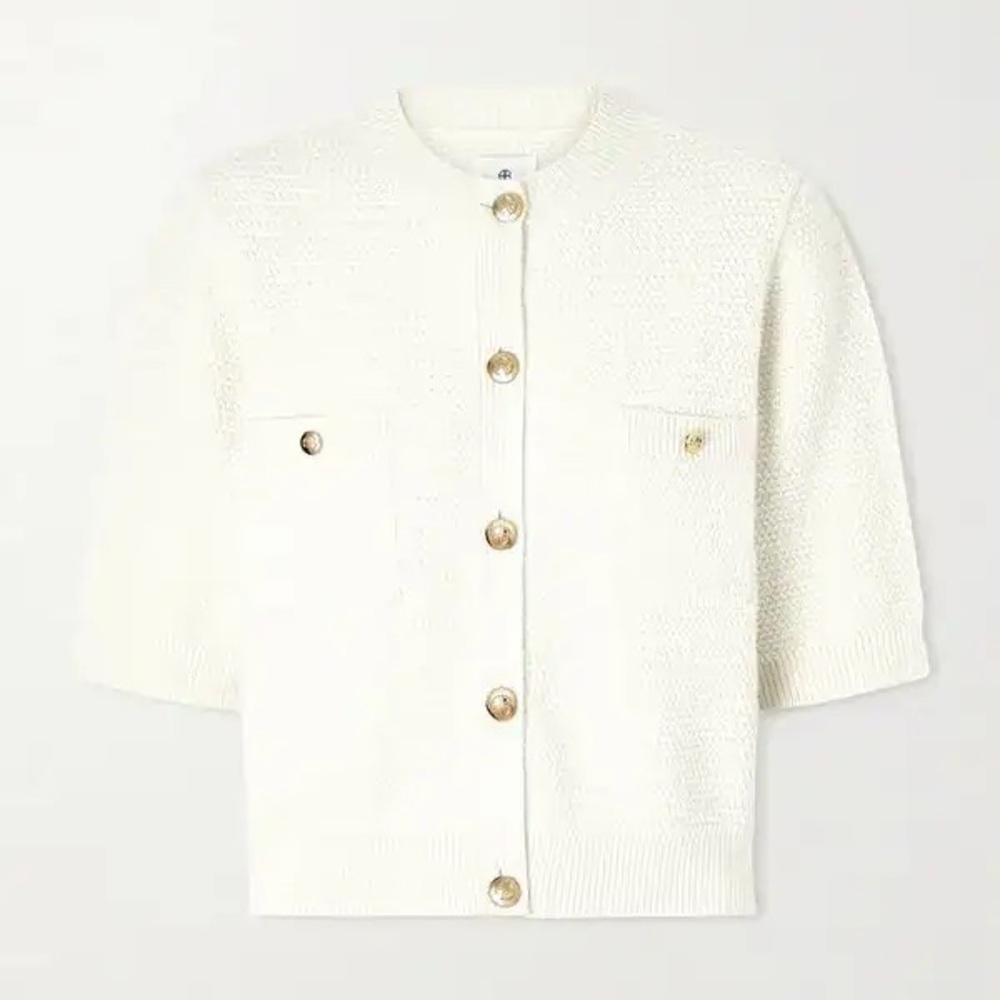 Anine Bing Christa short sleeve knitted cardigan